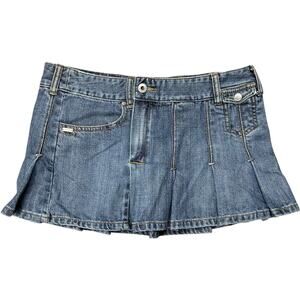 Billabong Y2K Ultra Rare Pleated Mini Denim Skirt